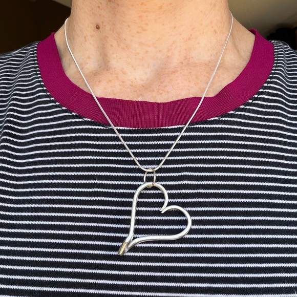 Fork Tine Heart Pendant Necklace - Picture 3 of 7